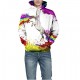 Unisex Relastic Polyester/Spandex Robot Unicorn Attack Printed Long SleeveHoodies