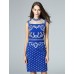  Women's Casual/Daily Sexy Shift Dress,Embroidered Crew Neck Above Knee Sleeveless Polyester Summer