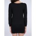 Women's Black/White Mini Dress, Batwing Sleeve Sequin Design