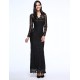 Women's Sexy Beach Casual Party Plus Size V Neck Bodycon Lace Maxi Dress