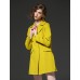  Women's Going out Simple Notch Lapel Long Sleeve Fall / Winter Yellow Wool / Polyester Medium