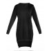 Women's Casual/Daily / Plus Size Dress,Solid Round Neck / Hooded Above Knee Long Sleeve Blue / Black / Gray Polyester Fall Micro-elastic