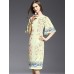 Casual/Daily Simple Sheath Dress,Print Round Neck Knee-length ? Length Sleeve White Others Summer Mid Rise