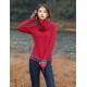 Our Story Going out Vintage Regular PulloverPaisley Red / Purple Round Neck Long Sleeve Cotton Spring