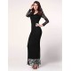 Women's Sexy Beach Casual Party Plus Size V Neck Bodycon Lace Maxi Dress