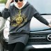 Women's Yellow/Gray Hoodies , Casual Long Sleeve