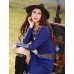 Our StoryGoing out Vintage Sheath DressPaisley Round Neck Midi Long Sleeve Blue Polyester / Spandex Spring