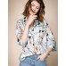 LIANGSANSHIWomen's Casual/Daily Street chic Summer Shirt,Print Shirt Collar ? Sleeve Blue Polyester / Others Thin