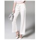  Women's Solid White Straight Pants,Street chic