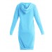 Women's Casual/Daily / Plus Size Dress,Solid Round Neck / Hooded Above Knee Long Sleeve Blue / Black / Gray Polyester Fall Micro-elastic