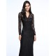 Women's Sexy Beach Casual Party Plus Size V Neck Bodycon Lace Maxi Dress