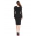 Women's Plus Size / Casual/Daily / Work Street chic Bodycon Dress,Solid V Neck Knee-length Long Sleeve