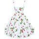 Women's Going out Vintage A Line / Skater Dress,Floral Strap Knee-length Sleeveless White / Black Cotton All Seasons