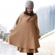 Women's Cape Korean Plus Size with Belt Woolen Blend Maternity Trench Coat