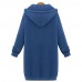 Women's Letter / Solid Blue / Black / Gray Hoodies , Vintage / Casual Hooded Long Sleeve