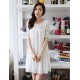 Women's Casual/Daily Cute Plus Size Dress U Neck Above Knee ? Length Sleeve Red / White / Black Summer