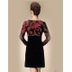 Women's Casual/Daily Simple Sheath Dress,Embroidered Round Neck Above Knee Long Sleeve Red / Orange Polyester Spring