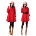 Women's Cape Korean Plus Size with Belt Woolen Blend Maternity Trench Coat