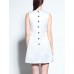 Women's Casual/Daily Street chic A Line Dress,Print Round Neck Above Knee Sleeveless Blue Cotton / Polyester Summer