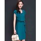 Women's Going out Vintage / Simple Sheath / Chiffon Dress,Embroidered Round Neck Above Knee Short Sleeve