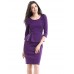 Women's Plus Size / Casual/Daily / Work Vintage Bodycon Dress,Solid Round Neck Knee-length ? Sleeve