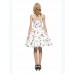 Women's Going out Vintage A Line / Skater Dress,Floral Strap Knee-length Sleeveless White / Black Cotton All Seasons