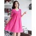 Women's Casual/Daily Cute Plus Size Dress U Neck Above Knee ? Length Sleeve Red / White / Black Summer