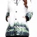 Maternity's Winter Neck Single Breasted Painting Thicken With Hat Trench Coat