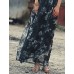 SINCE THEN SIN CE THEN Women's Sexy / Boho Floral Swing Dress,Strapless Maxi Polyester