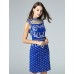  Women's Casual/Daily Sexy Shift Dress,Embroidered Crew Neck Above Knee Sleeveless Polyester Summer