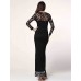 Women's Sexy Beach Casual Party Plus Size V Neck Bodycon Lace Maxi Dress