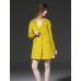  Women's Going out Simple Notch Lapel Long Sleeve Fall / Winter Yellow Wool / Polyester Medium