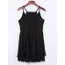 Women's Sexy / Beach Solid Skater Dress , V Neck Mini Polyester