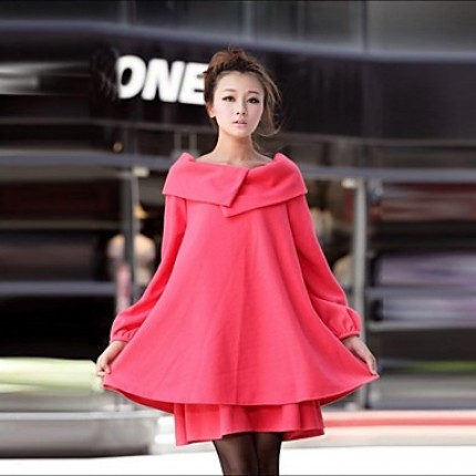 Women's Cape Korean Plus Size with Belt Woolen Blend Maternity Trench Coat