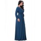 Women's Party/Cocktail Plus Size Plus Size Dress,Solid V Neck Midi Long Sleeve Blue Spandex Fall