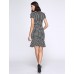 Women's Vintage / Simple Houndstooth Ruffle Slim Fishtail Plus Size / Sheath Dress,Square Neck Knee-length