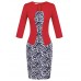 Women's Sexy / Work / Casual / Day Floral Sheath Dress , Round Neck Knee-length Polyester