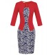 Women's Sexy / Work / Casual / Day Floral Sheath Dress , Round Neck Knee-length Polyester