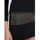 Women's Black/White Mini Dress, Batwing Sleeve Sequin Design